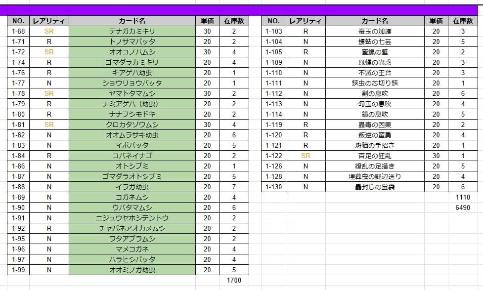蟲神器 第1弾~7弾 バラ売り