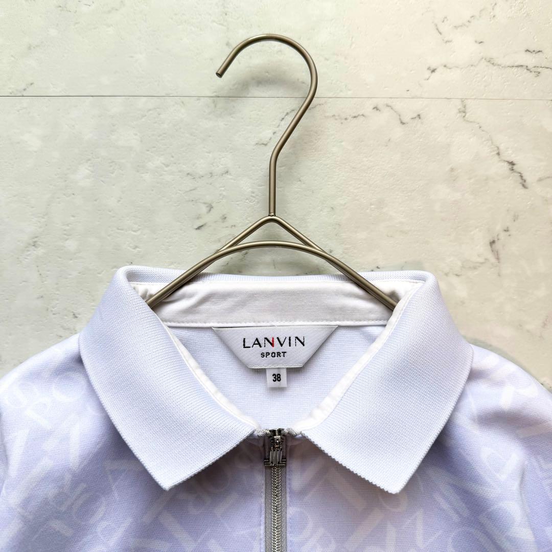 LANVIN SPORT ランバン ゴルフ ポロシャツ 長袖 38 ロゴ総柄