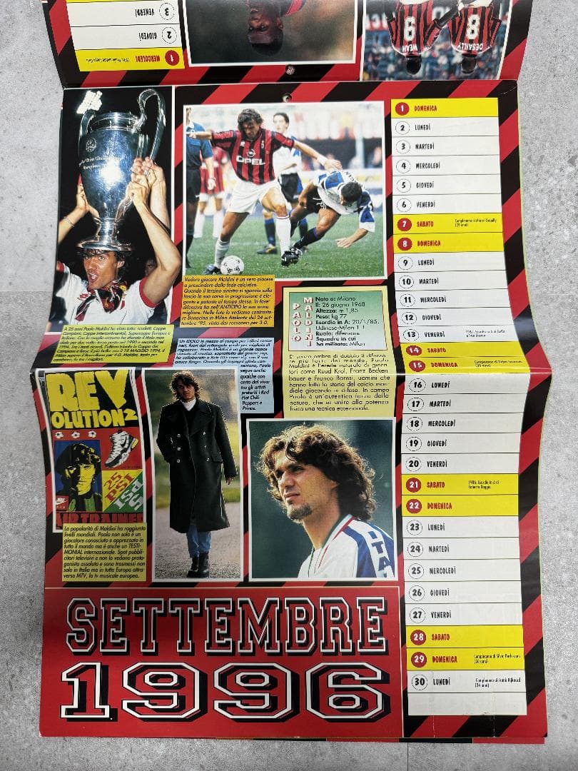AC MILAN 1995 1996　カレンダー　当時物