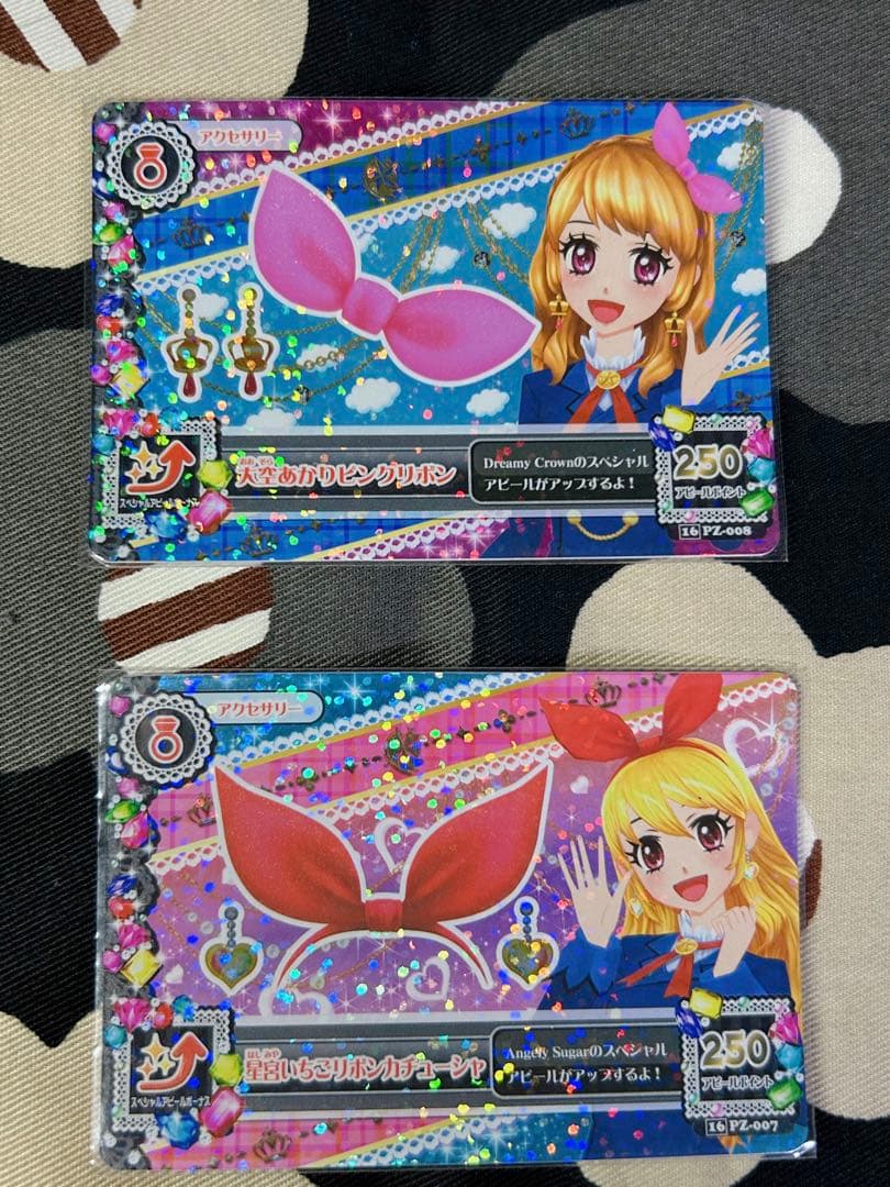 星宮いちごリボンカチューシャ　大空あかりピンクリボン　セット　アイカツカード