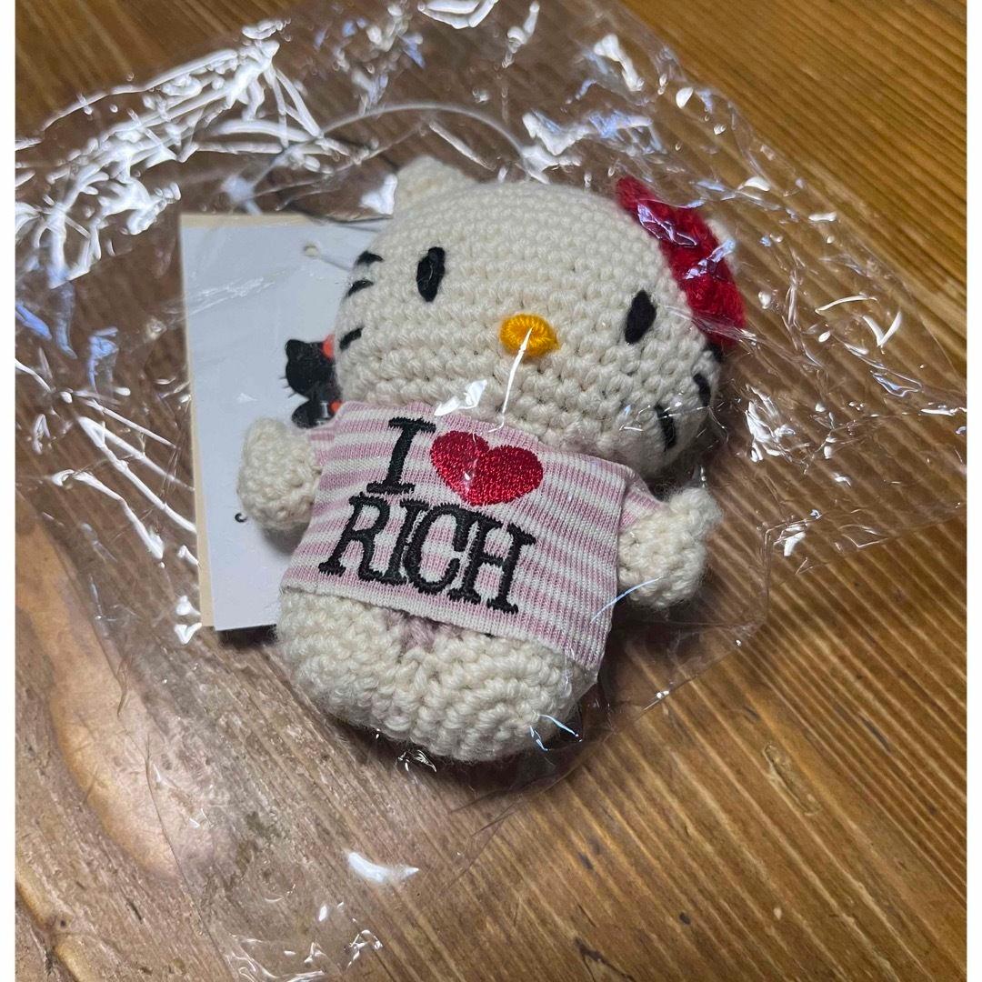 ハローキティ 編み物キーホルダー I LOVE RICH