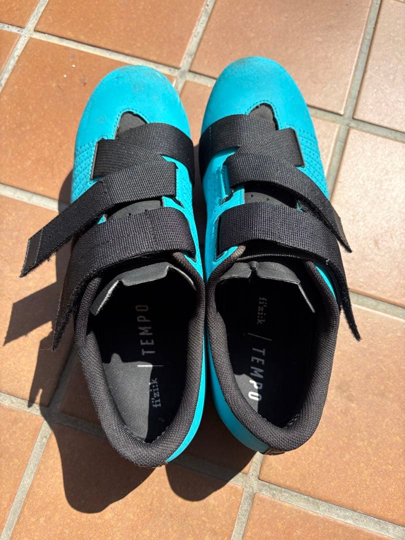 fizik フィジークTempo シューズ 青色 ベルクロストラップ