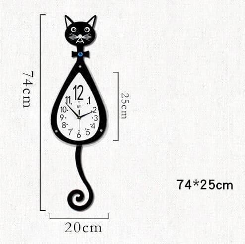 掛け時計 壁掛け  猫時計 木製 ウォールクロック ネコ 部屋装飾 プレゼント