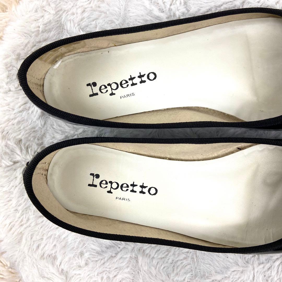 repetto レペット エナメル バレエシューズ フラット ブラック 38
