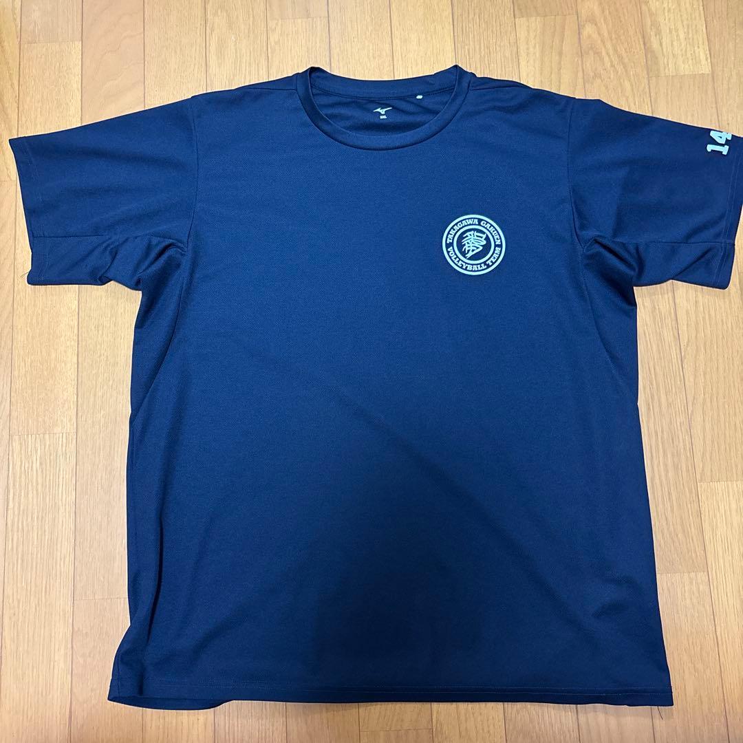 高川学園 バレーボール 練習着Tシャツ 国体 日本一 紺 3XL ミズノ