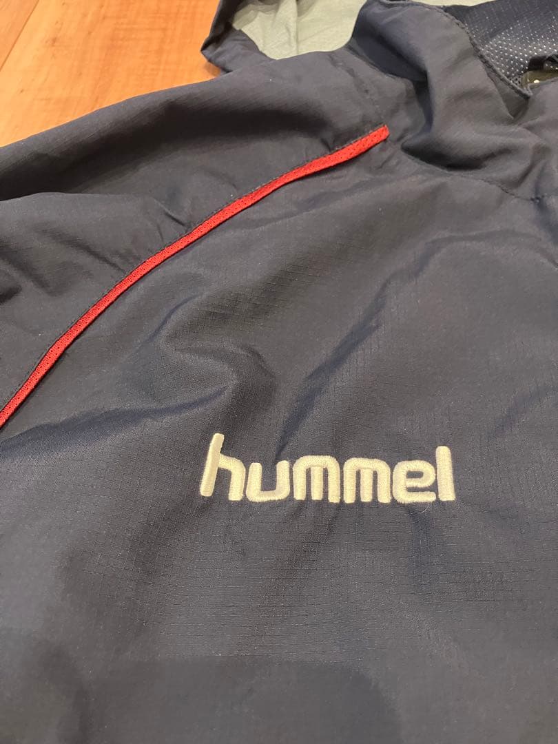 アストンヴィラ hummel ナイロンジャケット DWS 収納フード付　古着