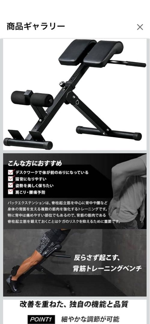 リーディングエッジ　バックエクステンションベンチ　耐荷重110kg 背筋 腹筋等