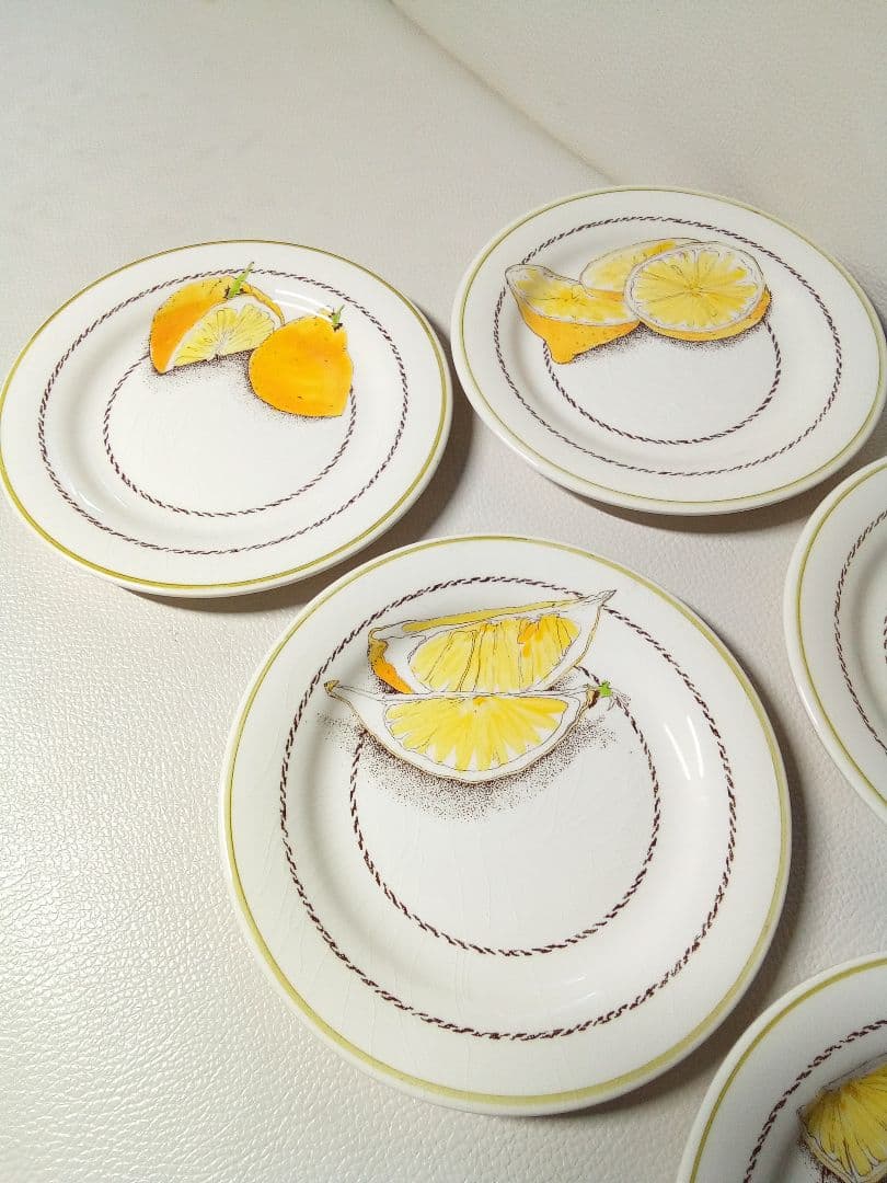 す*か様 Gien ジアン　レモン　ケーキ皿　アンティーク　希少 な 6枚 セッ