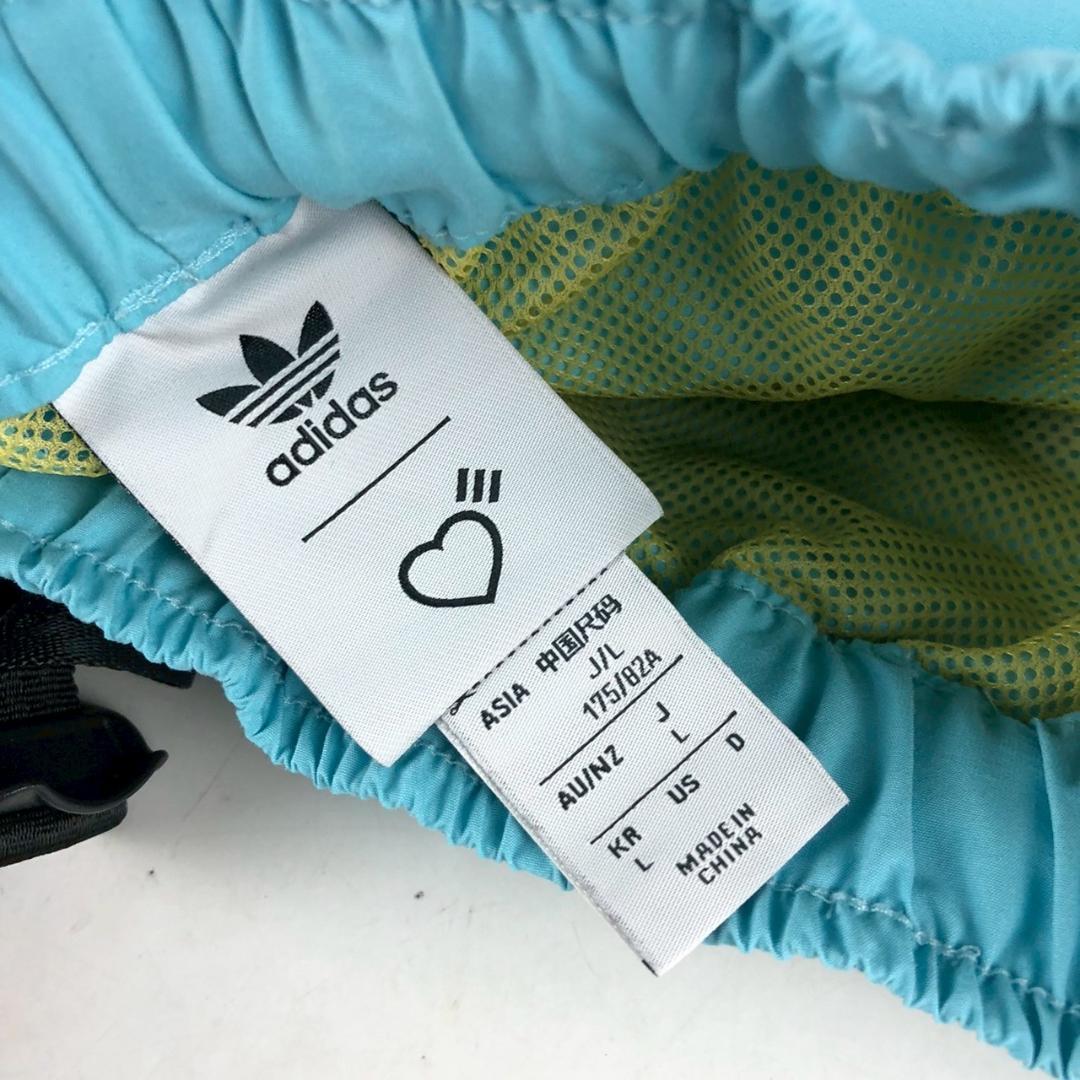 adidas × HUMAN MADE ウィンドショーツ 水色 Lサイズ