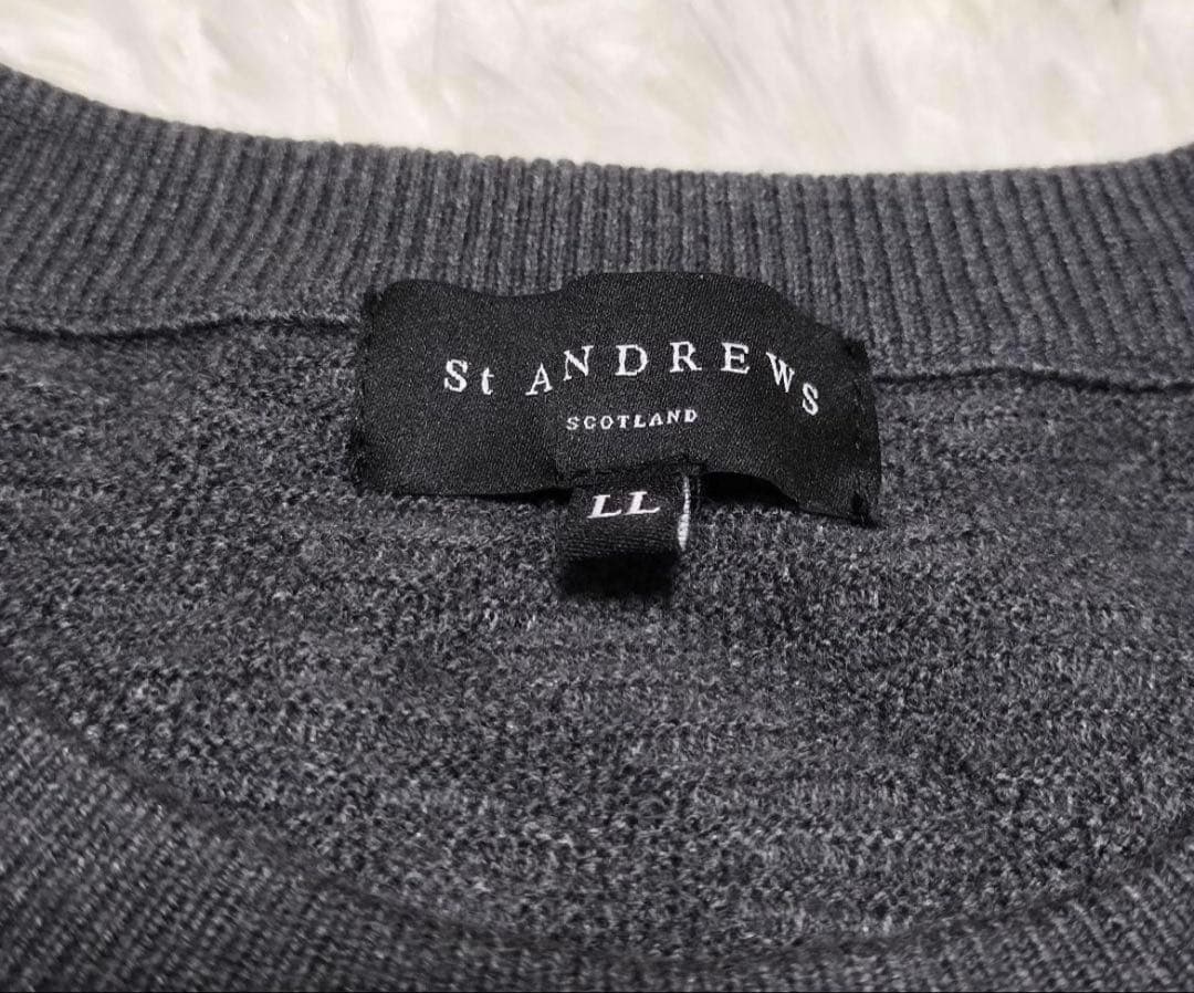 St ANDREWS セーター・トレーナー ロゴ刺繍 ロゴプレート 長袖 LL