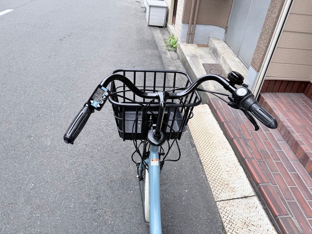 子供乗せ　ヤマハ　水色 電動アシスト自転車 チャイルドシート付き