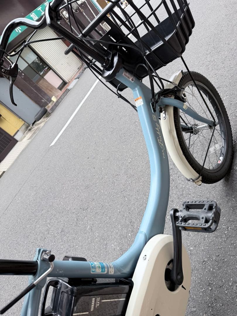 子供乗せ　ヤマハ　水色 電動アシスト自転車 チャイルドシート付き