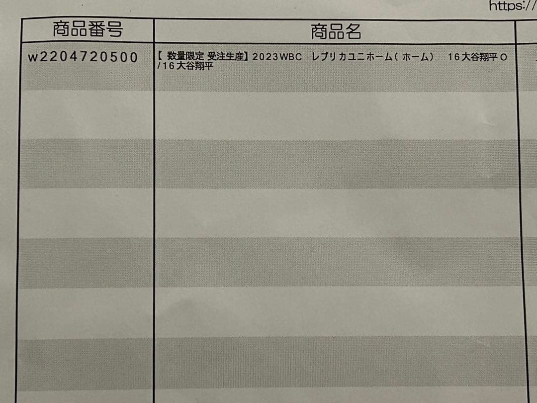 数量限定受注生産新品未開封2023WBC大谷翔平レプリカホームユニフォームO