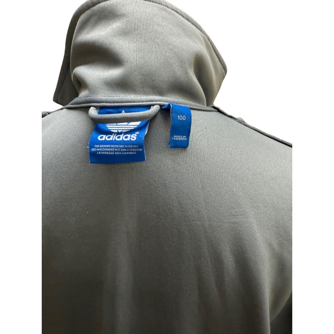 adidas グレー レッド ジャージジャケット
