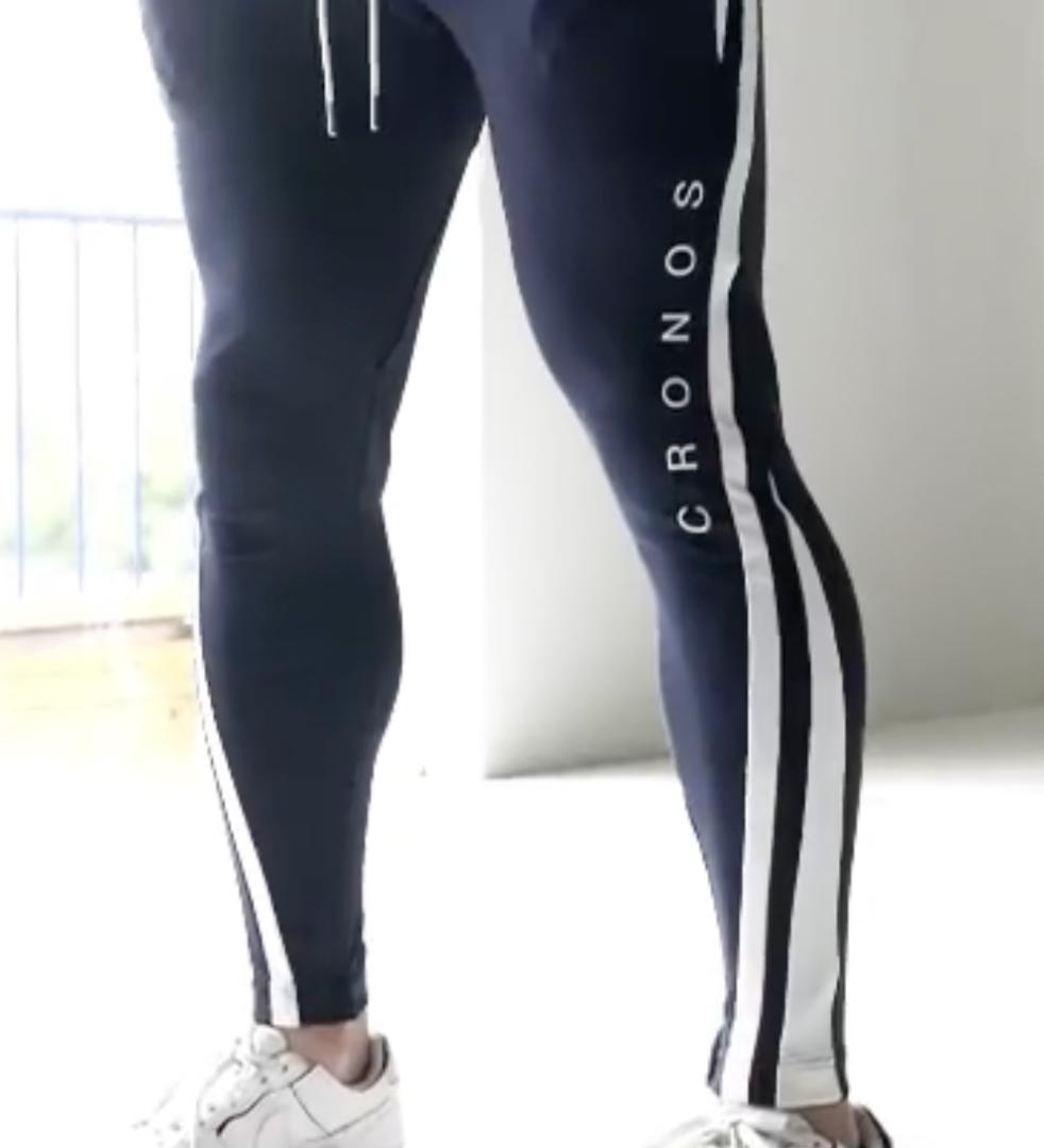 CRONOS ストレッチパンツ ネイビー