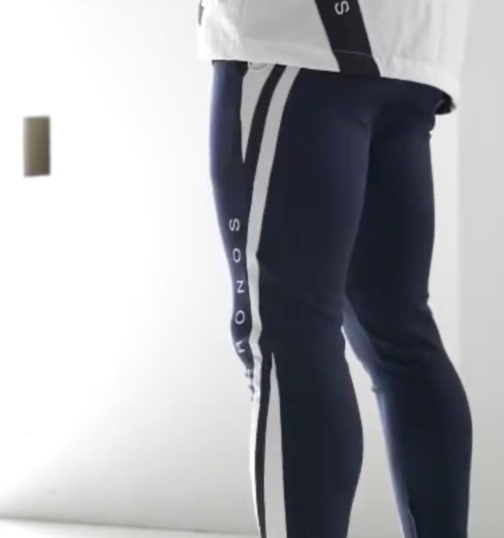 CRONOS ストレッチパンツ ネイビー