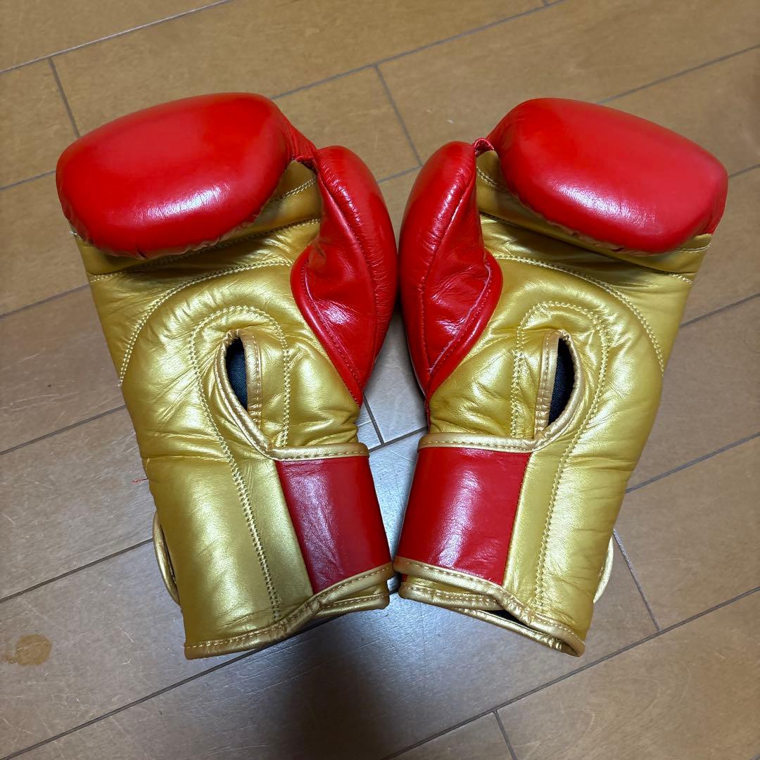 【8oz】ボクシンググローブ＆レガース 赤金＋ROXバンテージ付 3点セット