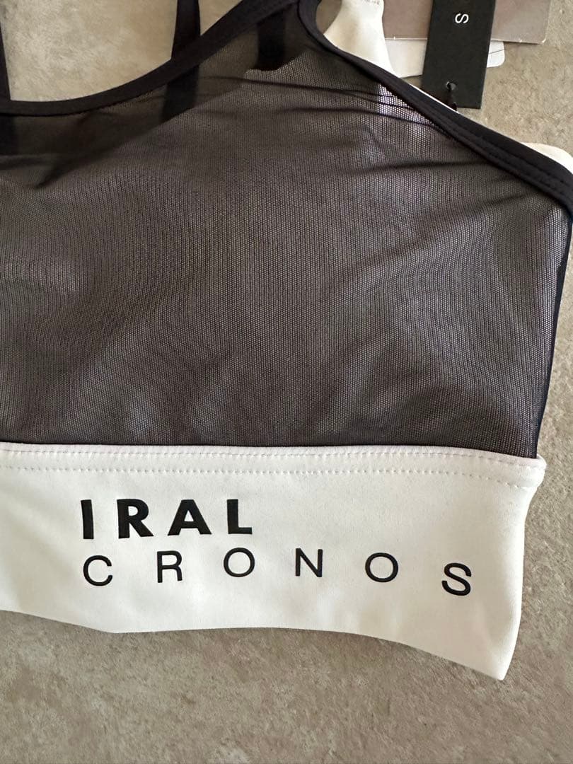 新品 CRONOS メッシュスポーツブラ ブラック/ホワイト