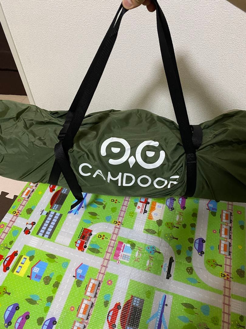 CAMDOORインフレーターマット10cm車中泊 自動膨張 収納袋付き グリーン