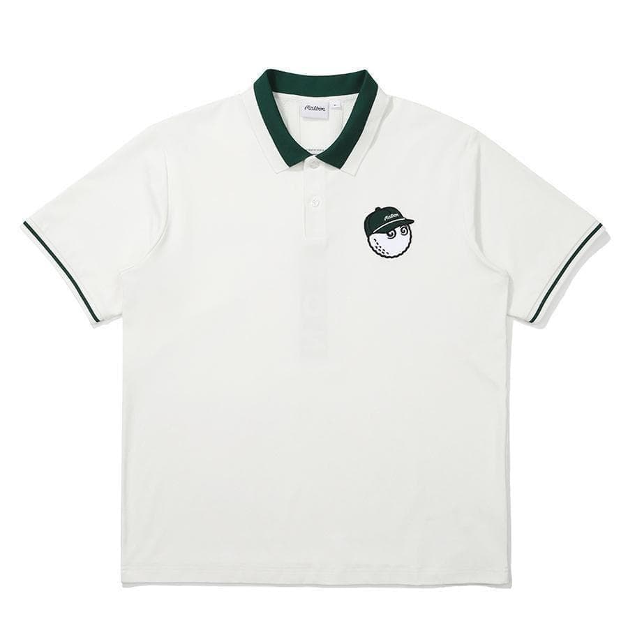 マルボンゴルフ ポロシャツ malbon golf メンズ シャツ 白色Mサイズ