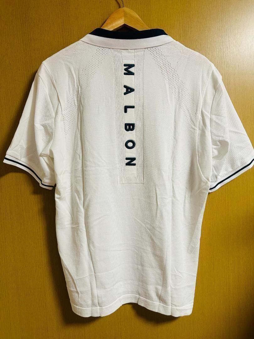 マルボンゴルフ ポロシャツ malbon golf メンズ シャツ 白色Mサイズ