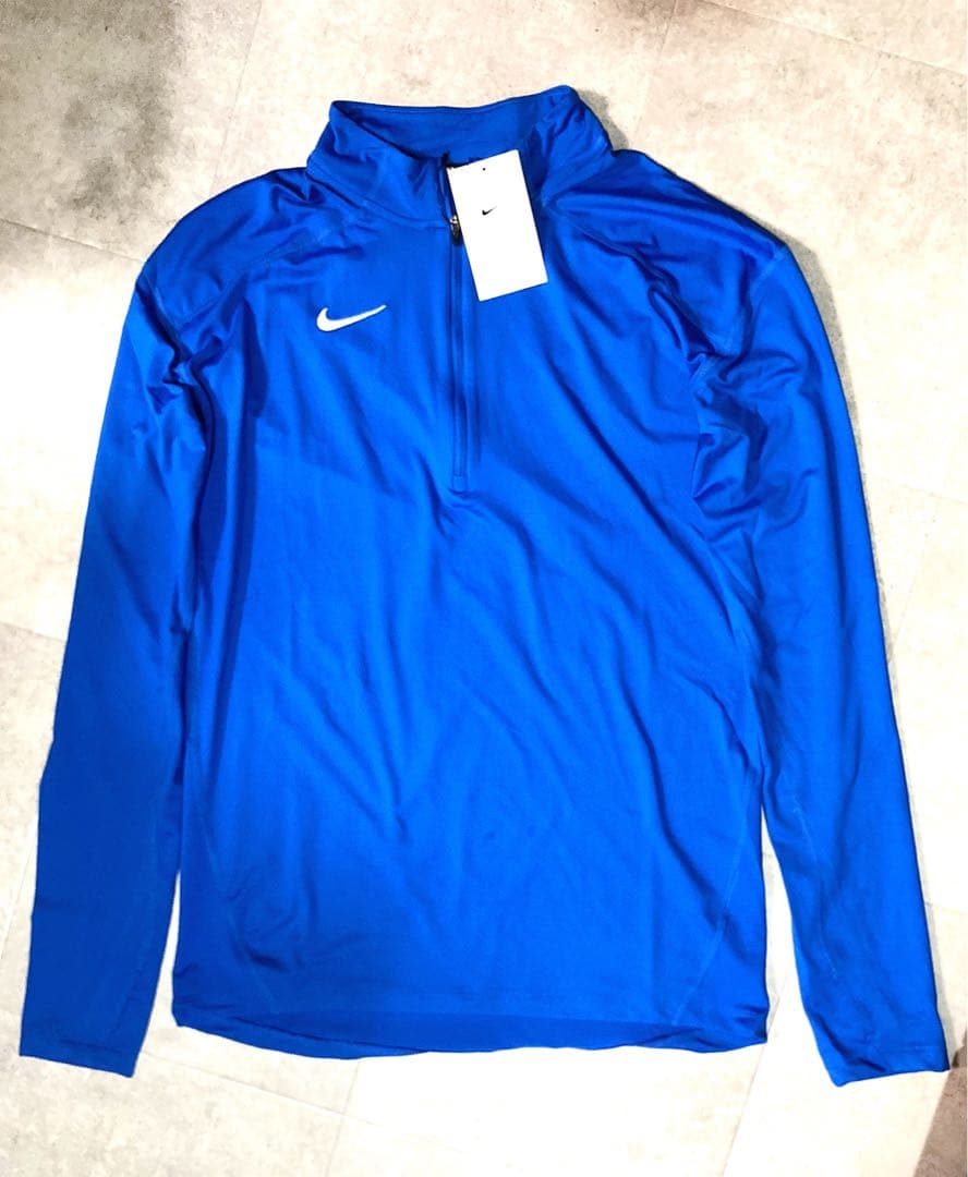 NIKE ハーフジップ ロングスリーブシャツ ブルー US S