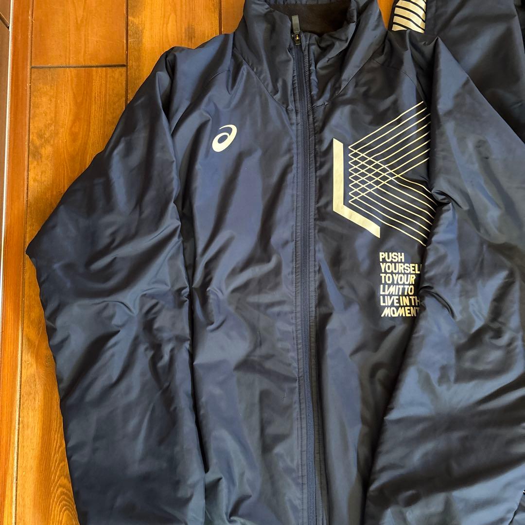 asics limo ネイビー ウインドブレーカー上下セット　ＸＬ