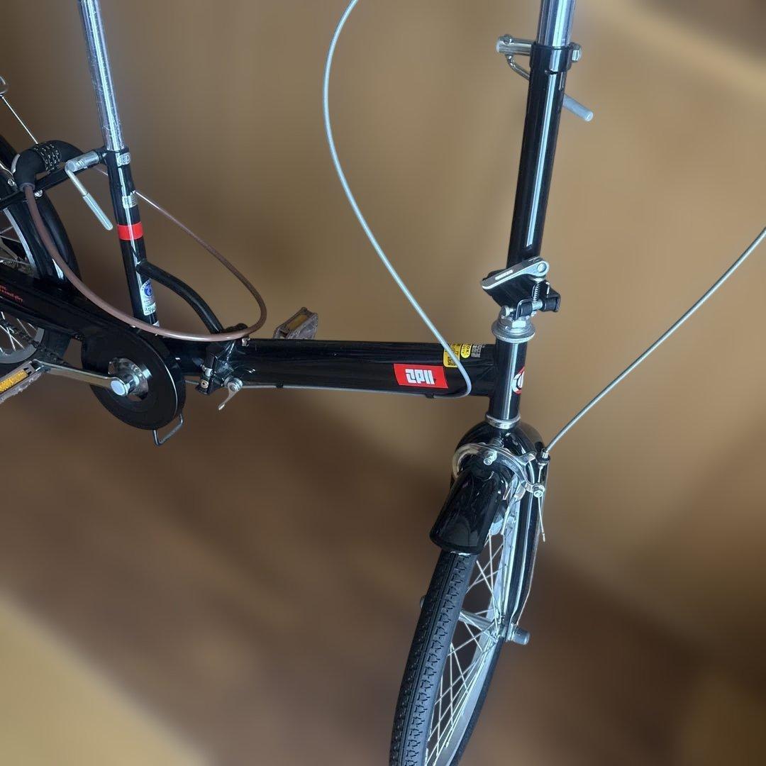 折りたたみ自転車 ブラック ブラウンサドル