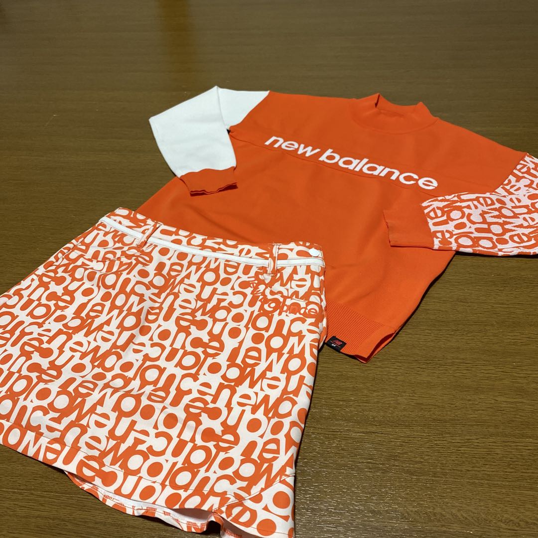 ニューバランス　ゴルフ　セットアップ　モックネック　ニット　スカート　ＭＳ　美品