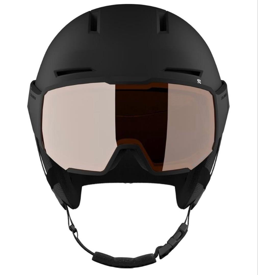 新品在庫処分SALOMON OSMOBLACKブラックバイザーヘルメット22%引