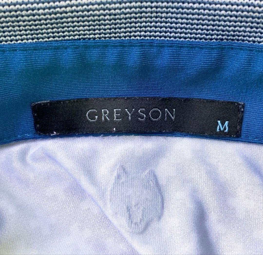 GREYSON グレイソン 半袖ポロシャツ 総柄 ネイビー系