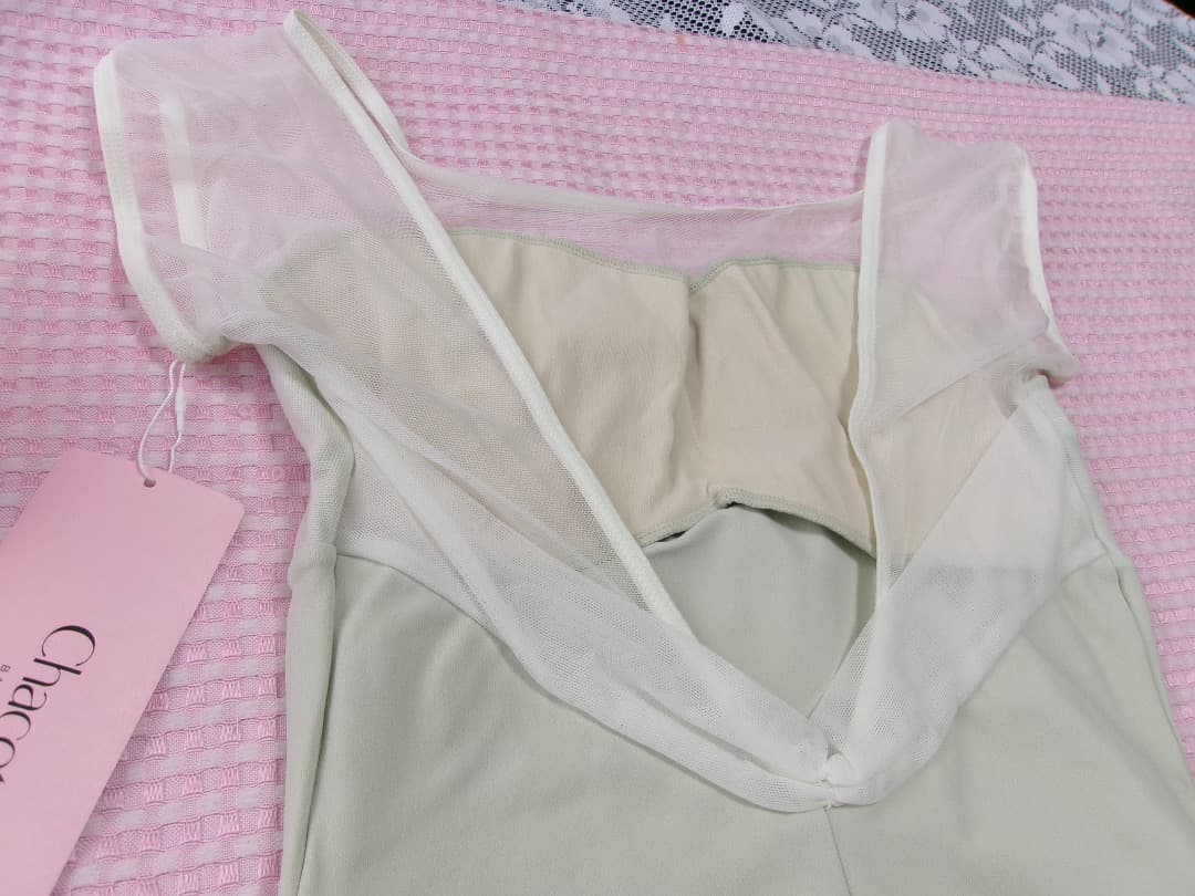 ☆チャコット【新品】フレンチスリーブレオタード/L/リーフG/￥12.650☆