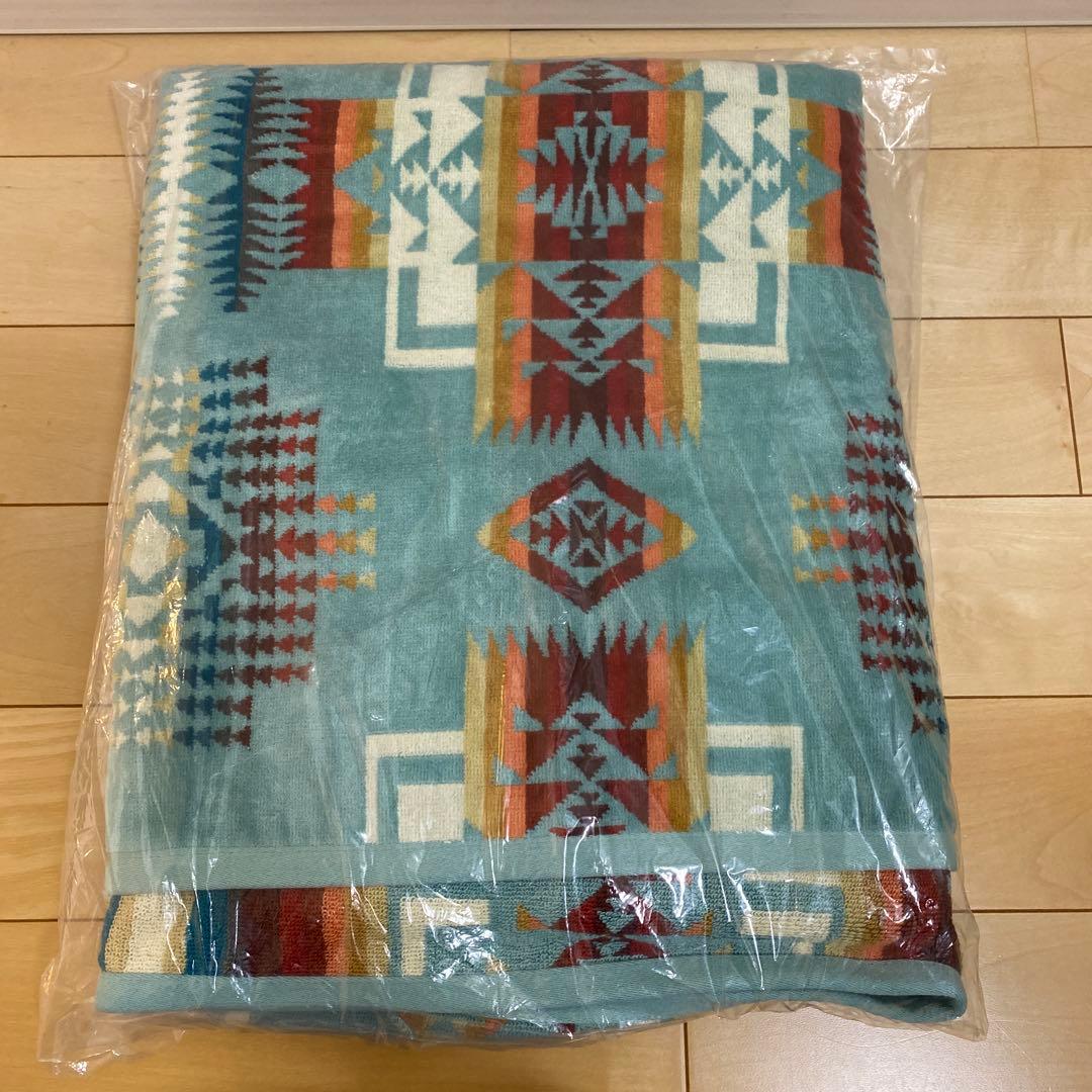 ペンドルトン大判タオルアクア綿100% 101cm x 177cm 新品未開封品