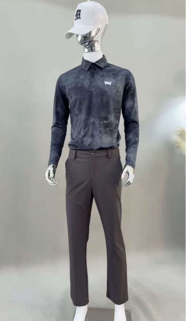 PXG 新品　ゴルフウェア メンズ トップス 長袖 ポロシャツ春秋