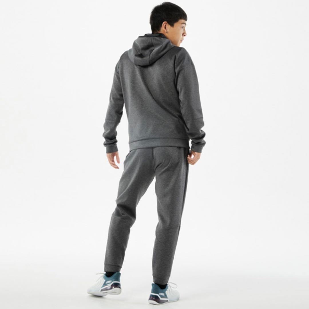 【DUNLOP】ダンロップ ユニセックス スエットフード付ジャケット 杢ブラック