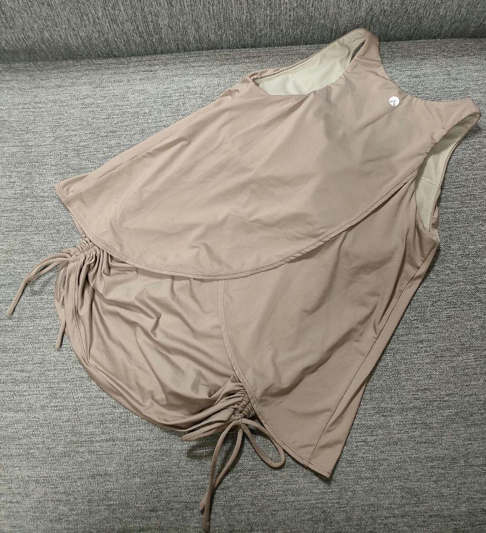 ⑰SUKALA スカーラ ヨガウェア フレアタンクトップ S モカベージュ