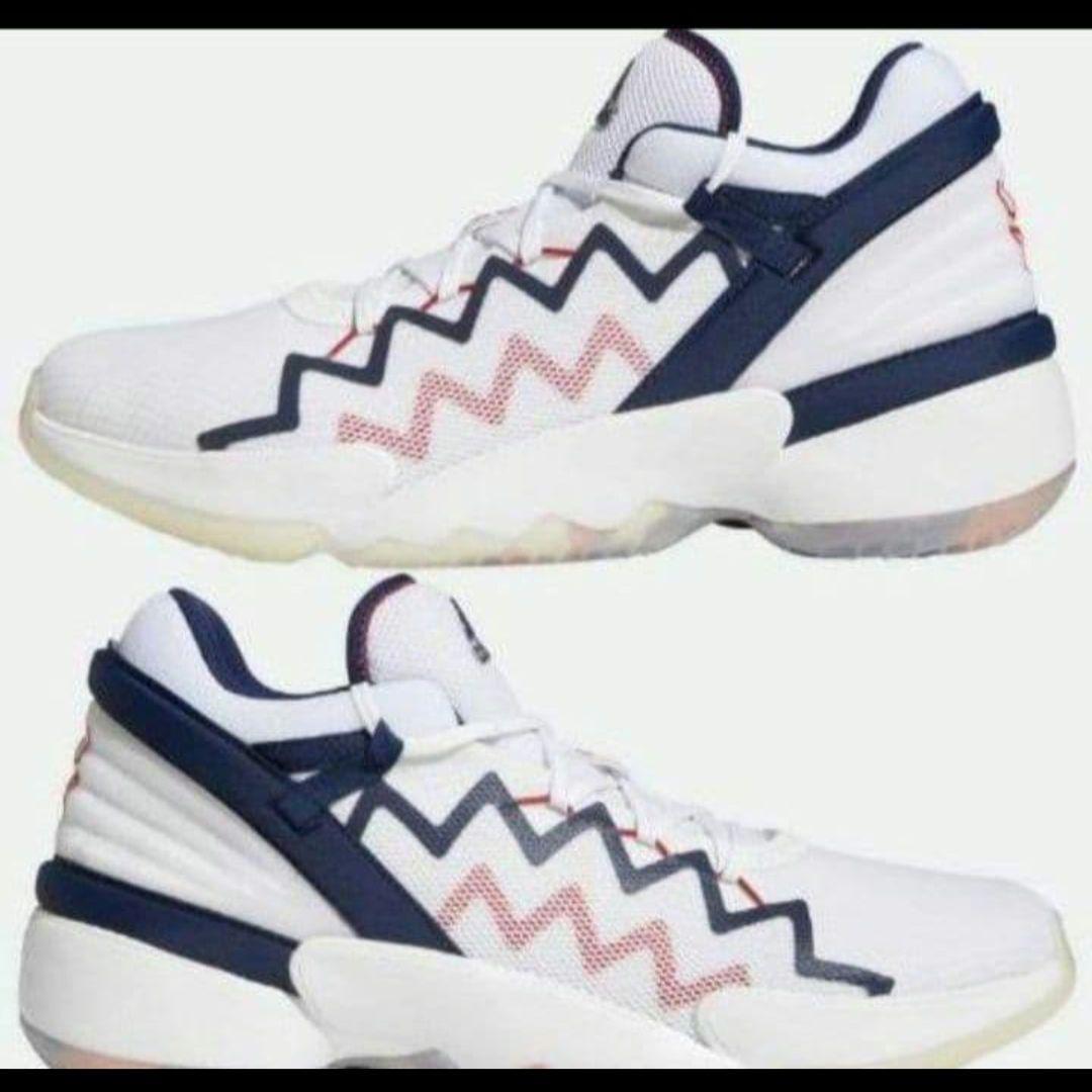 adidas バスケットボールシューズ ホワイト/ネイビー/レッド