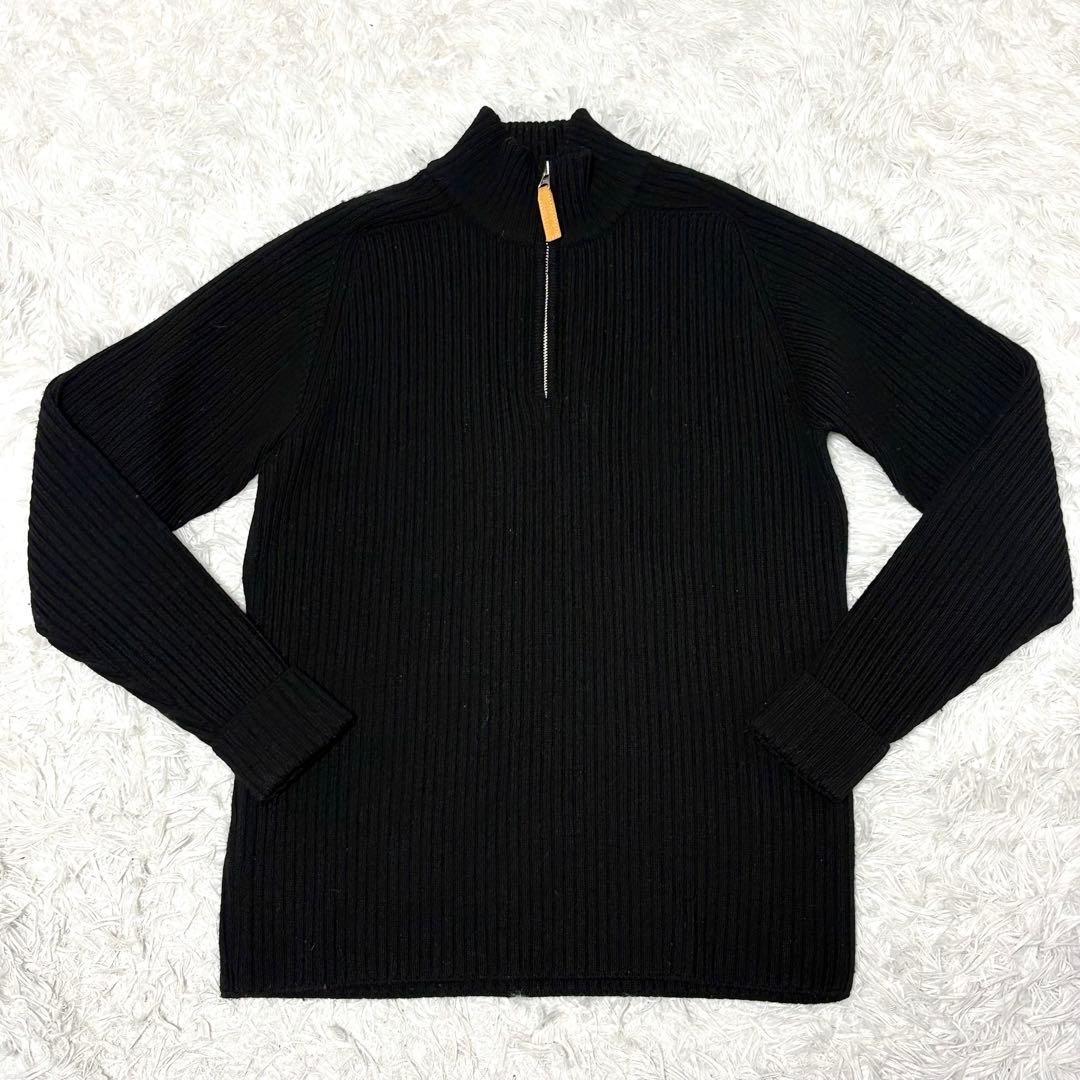 【極美品】パーリーゲイツ　ハーフジップニット　ウール　ゴルフ　ブラック　L