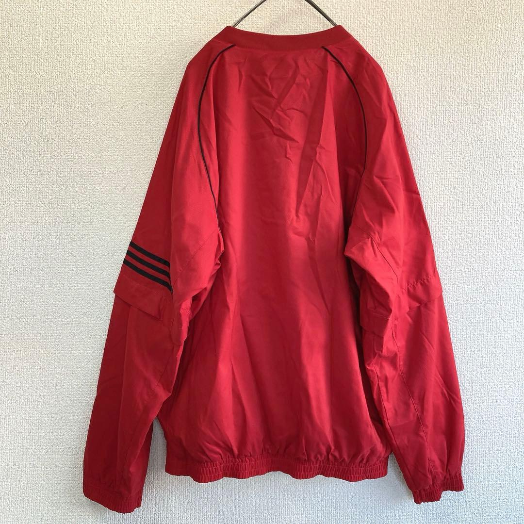 adidas アディダスゴルフ プルオーバー 2WAY Vネック ゆったり 赤L