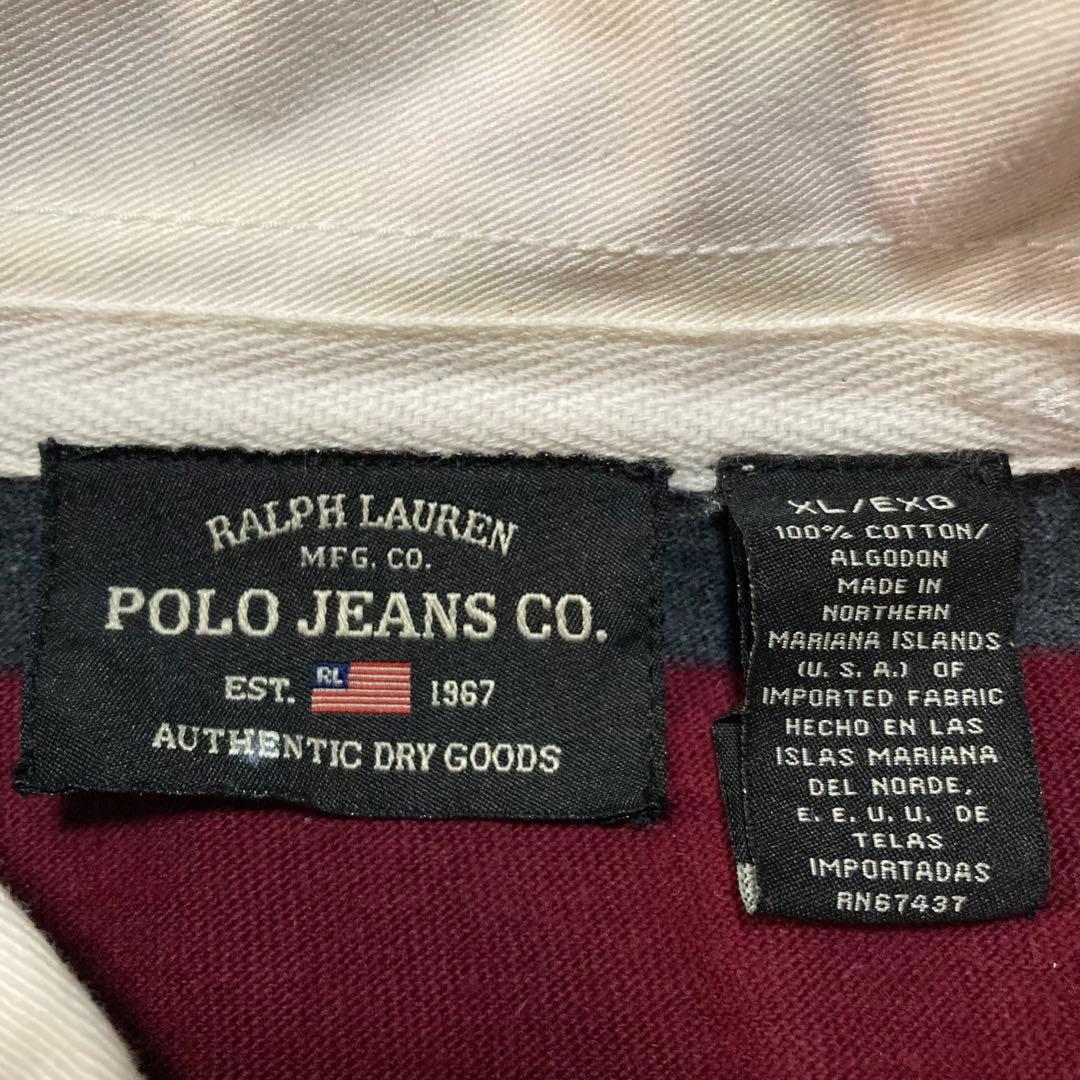 POLOJEANSCO. ラガーシャツ Paint リメイク USA製 XL