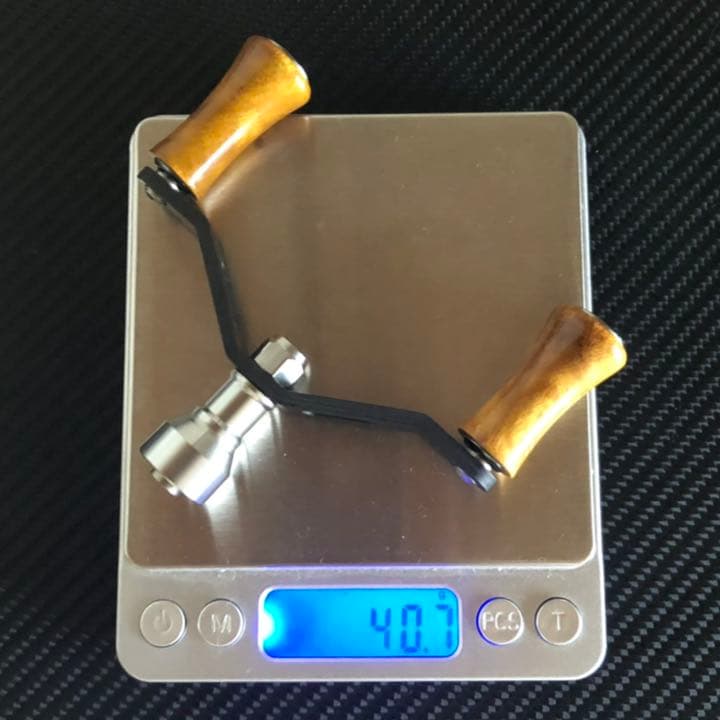 DAIWA用スピニングリールカーボンダブルハンドル ウッドハンドルノブセット