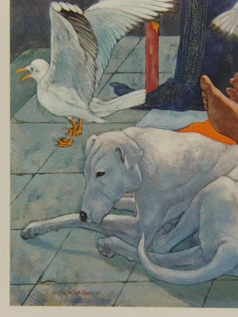北村真、【ガートの念い（バナラシー）】、希少な額装用画集画