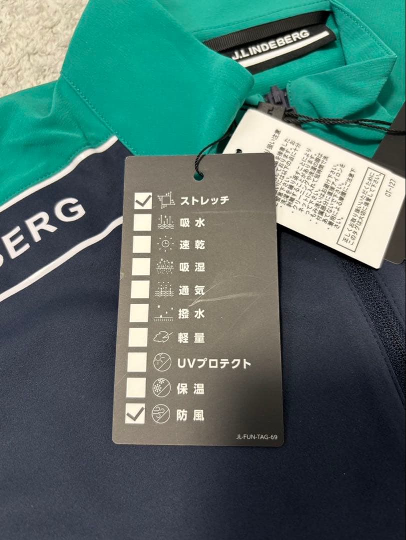 新品 J.LINDEBERG 半袖シャツ モックネック ハーフジップアップ L