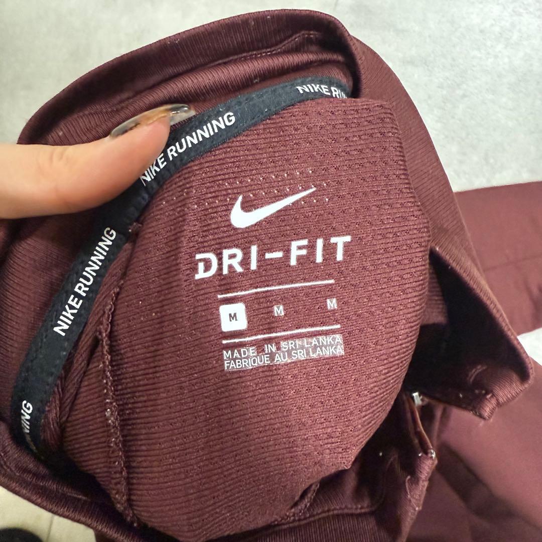 Nike バーガンディ ハーフジップ DRI FIT M