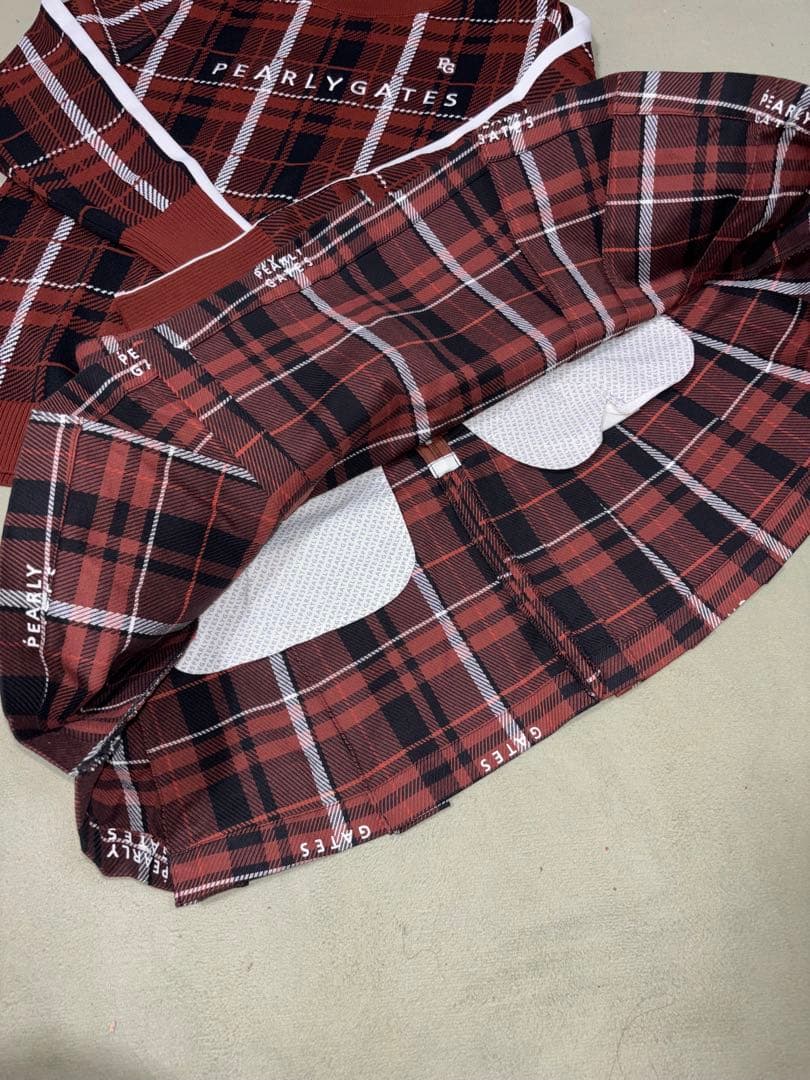 （超美品）パーリーゲイツ、グレンチェック柄シリーズ、セットアップ、サイズ1