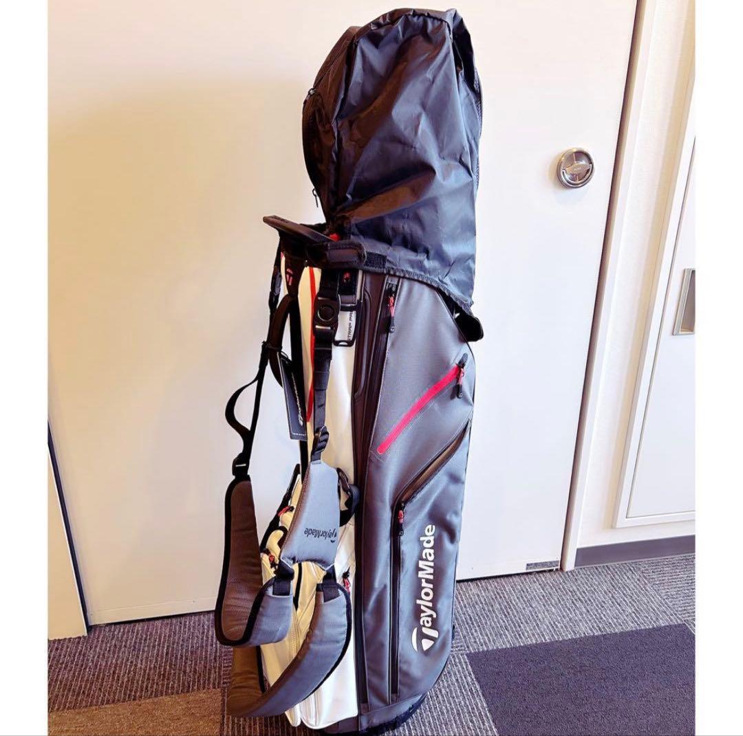 ［新品］TaylorMade キャディバッグ グレー/ホワイト/レッド