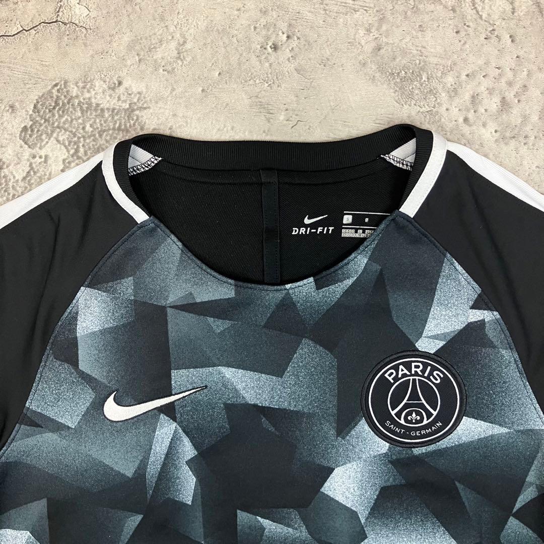 NIKE パリサンジェルマン PSG 長袖ドリルトップ 古着 刺繍ロゴ ブラック