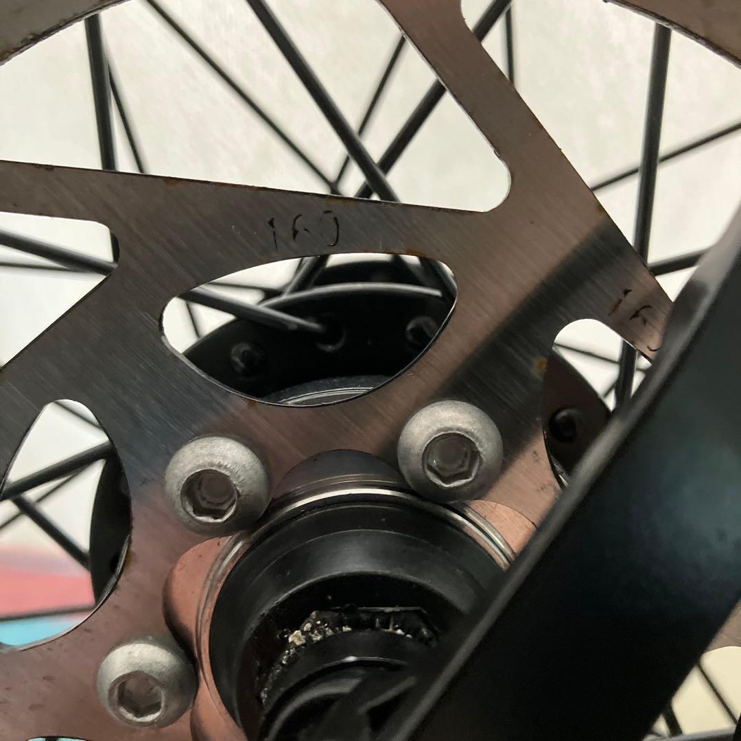 自転車用前後ホイールセット、160mmローター付き