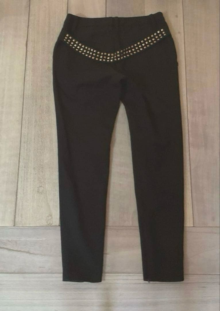 美品st ANDREWSスタッズ装飾ループスリムフィット ストレッチパンツL