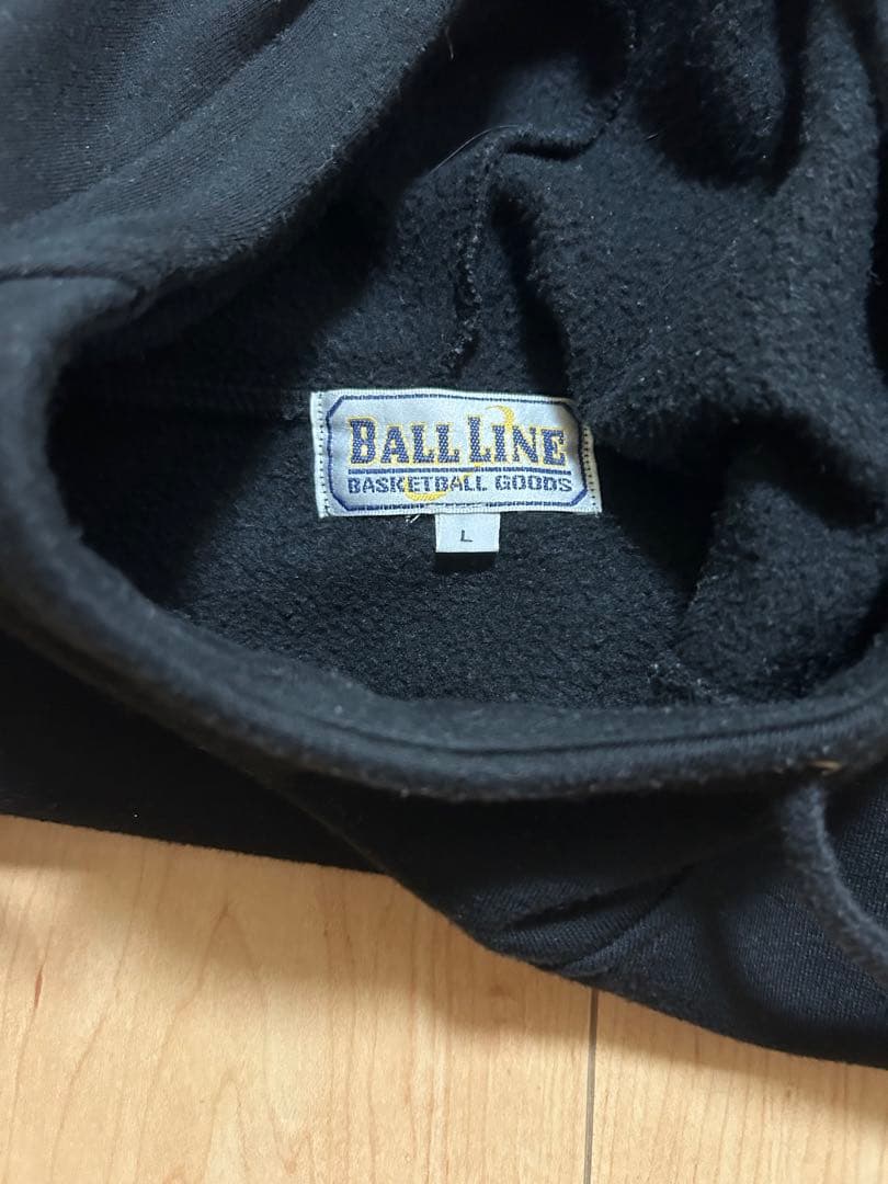 BALL LINE フード付きスウェットセットアップL 黒